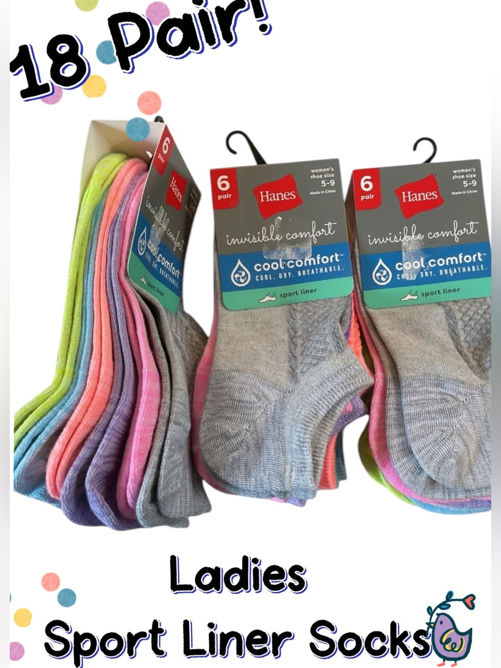 🌸Ladies Socks Sport Liners 18 Pair